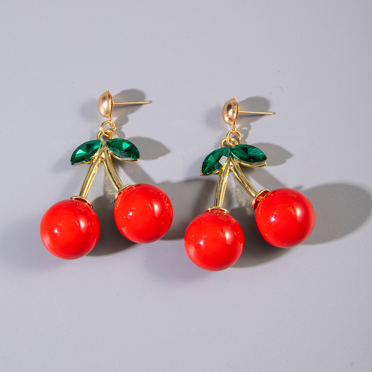 Wholesale 10pcs Acrylic Cute Red Cherry Earrings